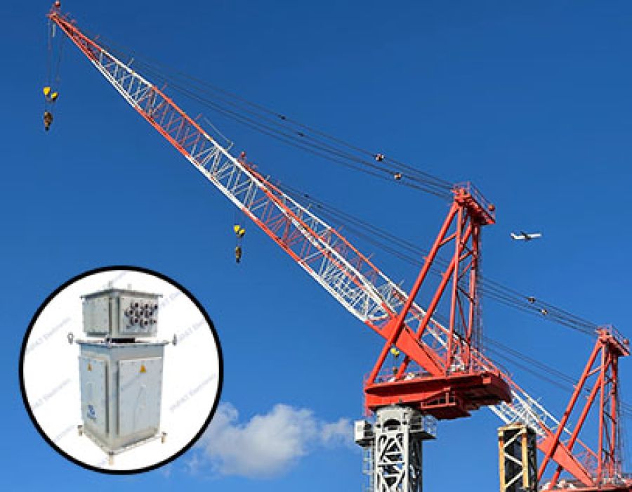 1070A Energy Hub: JINPAT LPA slip rings ensure tower crane's powerful endurance.